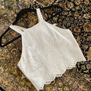 A&F High Neck Crop Tank Top